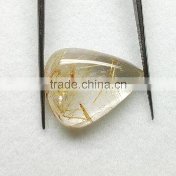 Amazing Loose Rutile Cabochon Pear Gemstone / Yellow Rutile Cabs Stone / Smooth Rutile