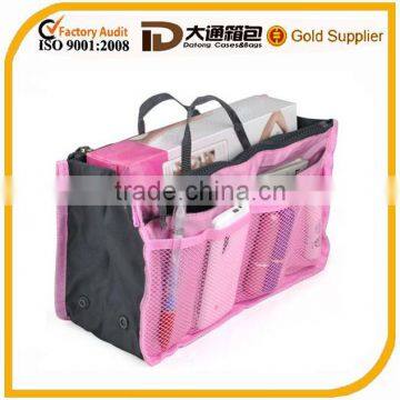 Travel multiple pockets easily move and rotate nylon cosmetic bag