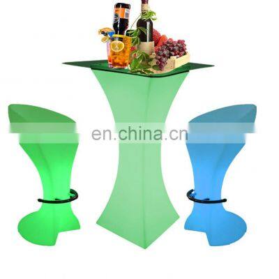 New Design Fashion Shape MRohstifunctional Plastic Tea Coffee Table Led Bar Furniture Table and Chair for Event Nightclub