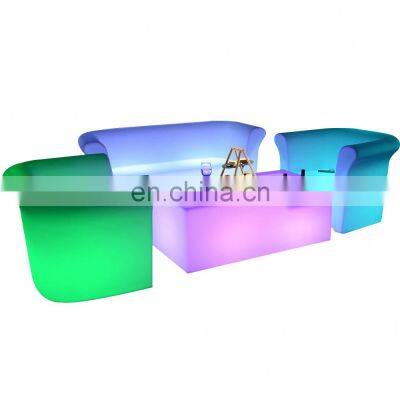 led illuminated glow light bench seat outdoor garden sofa