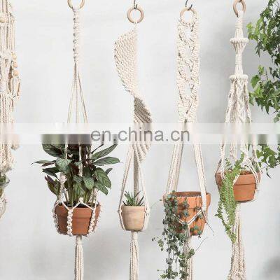 Macrame plant hanger Long decorative pot holder