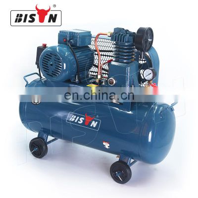 Bison 230V 40L Belt Driven Refrigeration Oil Lubricated Compressor 0.75Kw 1Hp Air Compressors 8 Bar Piston Belt Driven