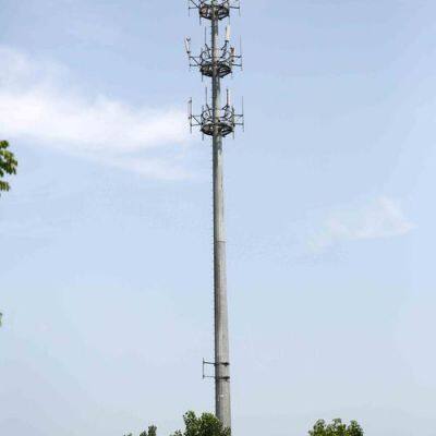 Single Tube Communication Telecom Tower 20m 25m Telecom Tower