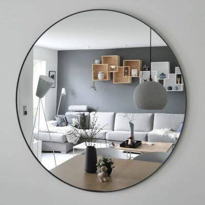 Farmhouse Home Decor Bathroom Wall Mirror Tempered Glasses Washroom Metal Frame Mirror