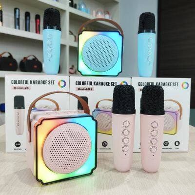 Full range audio children's machine karaoke kid home singing music box subwoofer lights and speaker with microphone