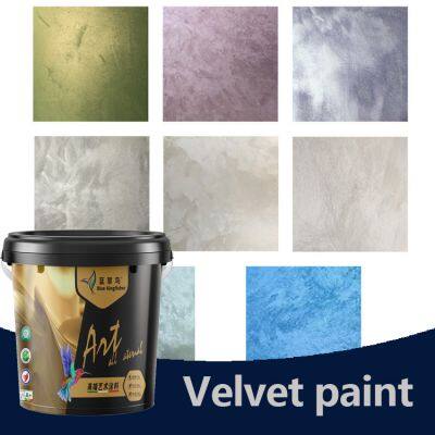 Blue Kingfisher waterborne velvet art paint construction interior wall decorative silk effect wall decorative art paint