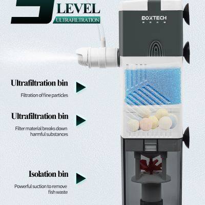 Aquarium Internal Filter 6W, 4 in 1 Small Fish Tank Filters Pump Sponge Filter Ultra Silent Adjustable Submersible Power Filter photo-3