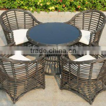 Modern Rattan Used Coffee Shop Table and Chairs Wicker Outdoor Stainless Steel Coffee Table