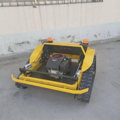 Cortacésped y cortador de arbustos controlado por control remoto con rieles, impulsado automáticamente, con motor de gasolina de 4 tiempos para deshierbar rápidamente