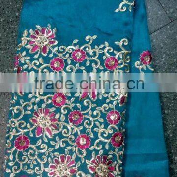 T251-3 teal african george fabric from india