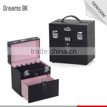 Hot selling professional pvc makeup cosmetic display train cases