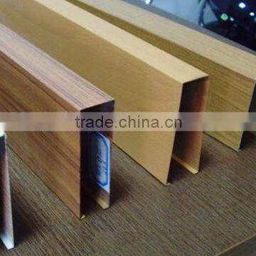 Discounted price wood effect finish aluminum sliding channel aluminum profile