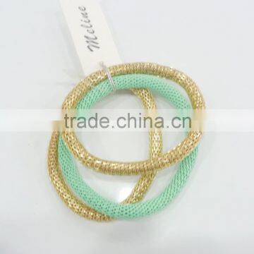 FASHION 3 ROWS ELASTIC 8 MM MESH CHAIN BRACELET