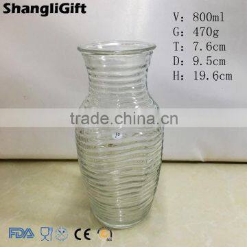 800ml Clear Glass Vase Classic Glassware