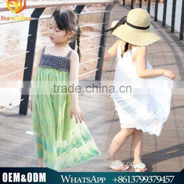 Junior Girls Summer Dress Bohemian Pattern Lace Dress Children Maxi Dress Wholesale