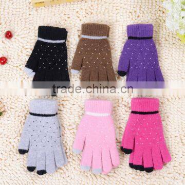 Fashion warm knitted gloves, Touch Screen Gloves, Full Finger woollen gloves