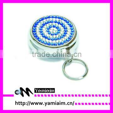 Crysal Rhinestone Pill Box Holder Keychain