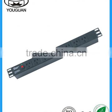 1U Australia type 8 ways PDU with overload protection and indicator light