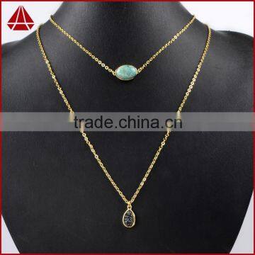 Layered necklace druzy and turquoise layering necklace sets layer Necklace