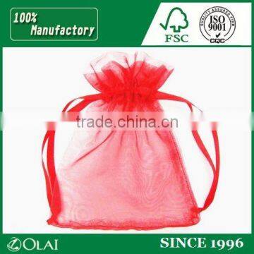 Luxury customized organza jewelry pouch with logo printing