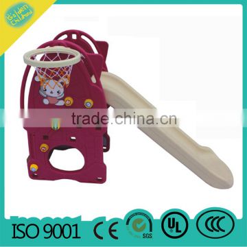 kindergarten kids plastic slide with swing combination , baby plastic slide