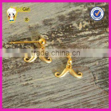 Wholesale Handlebar mustache earring gold plating personality jewelry 925 stelring silver pendant earring