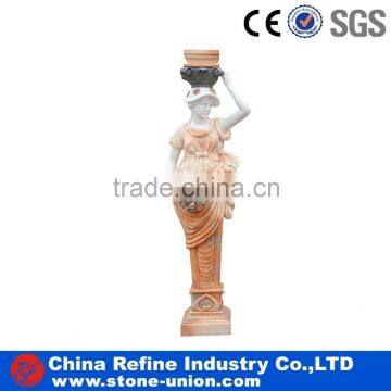 Outdoor Garden Decoration Stone Carvings Marble Woman Statue