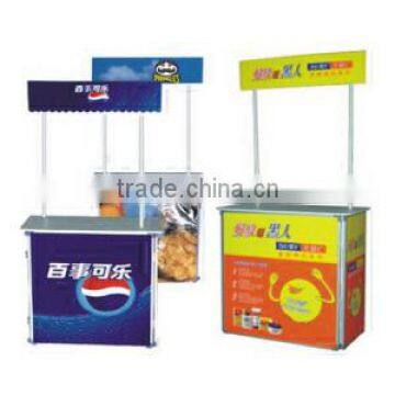 Plastic folding Promotion table, White lighweight promotion counter