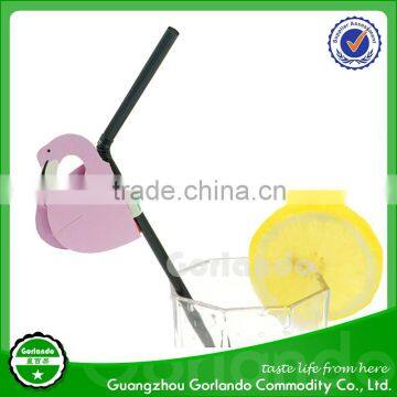 Decorative Plastic Flamingo Colored Swizzle Cocktail Drink Straws photo-3