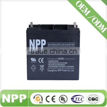 Maintenance Free 12 volt 12V24Ah 20hr battery for solar