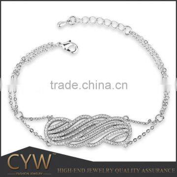 CYW silver zircon micro pave bracelet Ideas decorative design bracelet 925 silver bracelet jewelry