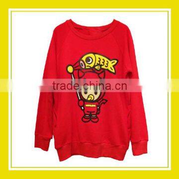 Best Quality Products Bros Baby Rinne Devil Love with Yellow Koi Flag Women Printed Long Sleeve Red Sweater