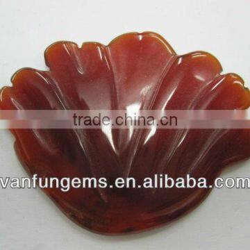 Dyed Red Agate carved trumpet flower