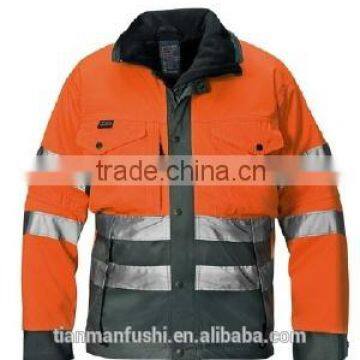 2015 Quality Reflective Jacket Workwear Fireman Uniform Customed High Visibility Savety Working Jacket