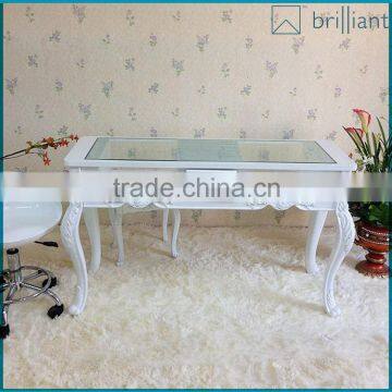 1672 1.4 meter wood with glass nail salon furniture table/manicure table