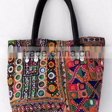 Multicolor beautiful hand embroidery banjara handbags from Jaipur India Ibiza style bags