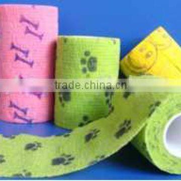 Cohesive elastic bandage, adhesive bandage