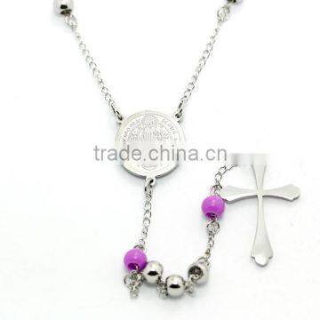 bulk rosaries necklace beads christian 316 stainless steel catholic religious souvenir latest design beads necklace