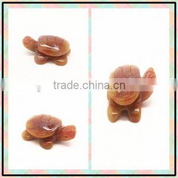 High polished red aventurine turtle , stone turtle carving