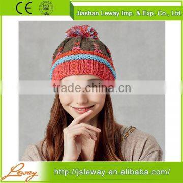Cheap Custom High Quality Girls Fashion Knitting Beanie Hat photo-3