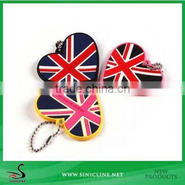 Sinicline Heart Shape Rubber Label for Garment With Ball Chain photo-2