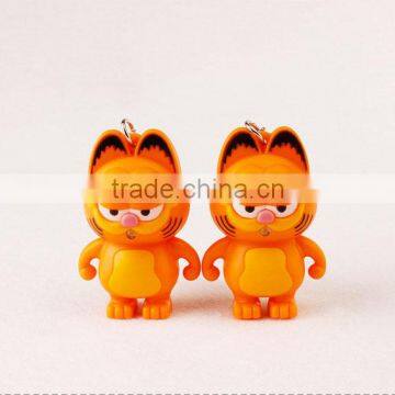 Creative Cartoon Cat LED light flash keychain with sound