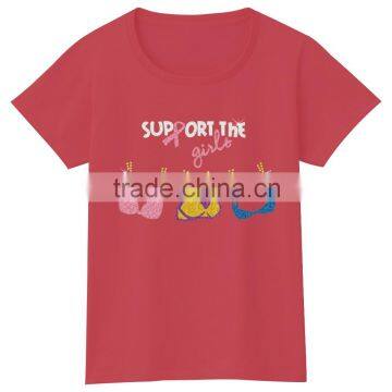 OEM Service Women Custom Tshirt 100% Cotton Casual Multi Colors t Shirt