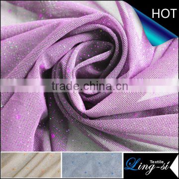 Polyester Tulle Metallic Printed Fabric for Decoration and Dress DSN 341