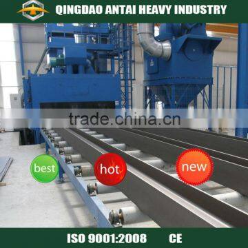 steel plate shot blasting and painting line/ H beam shot blasting machine