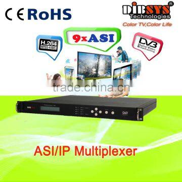 Cost-effective 9 in 1 ASI/IP Multiplexer for digital tv