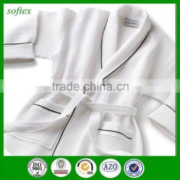 Waffle Wave White Bathrobe 100% Cotton Man
