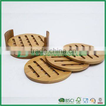 Round Shaped Bamboo Pad Hot Insulation Plate Mat for coffee and tea