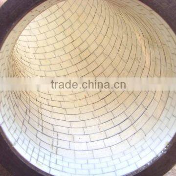 Steel smelting abresion resistant alumina ceramic lined elbow