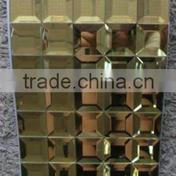 Luxury five facet gold mosaic crystal glass for living room